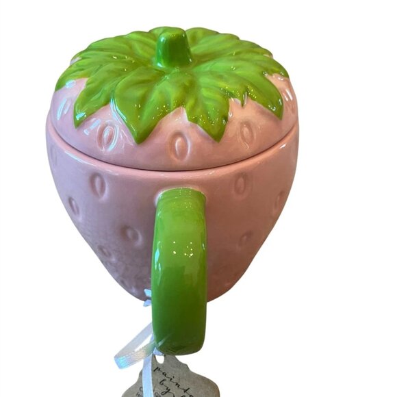 Lang Pink Strawberry Hand Painted Tea Pot & Lid NWT - Picture 3 of 11